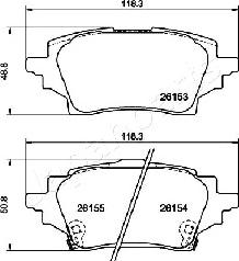 Japanparts PP-263AF - Əyləc altlığı dəsti, əyləc diski furqanavto.az