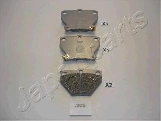 Japanparts PP-203AF - Əyləc altlığı dəsti, əyləc diski furqanavto.az