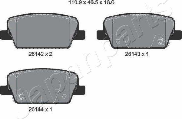 Japanparts PP-H15AF - Əyləc altlığı dəsti, əyləc diski furqanavto.az