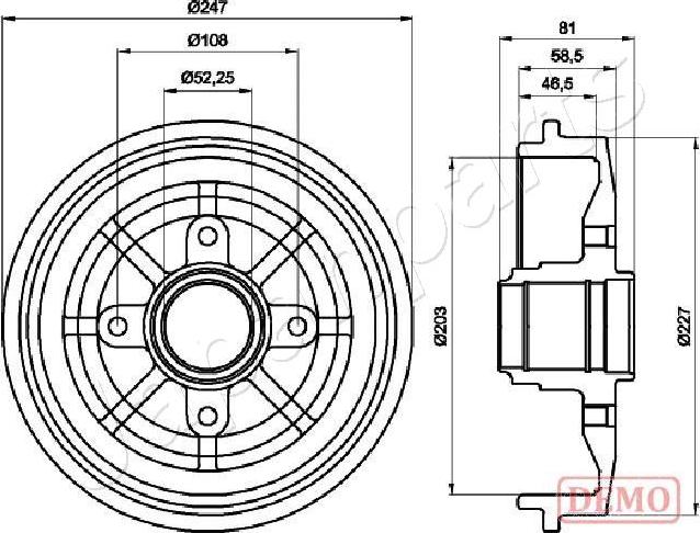 Japanparts TA-0609C - Əyləc barabanı furqanavto.az