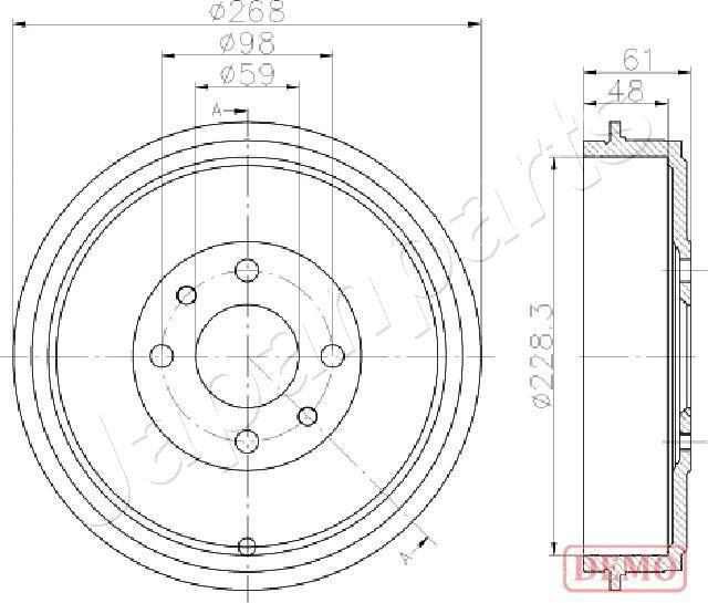 Japanparts TA-0613C - Əyləc barabanı furqanavto.az