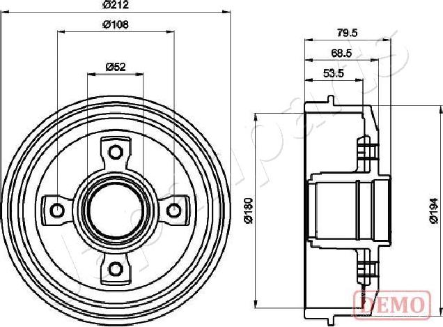 Japanparts TA-0612C - Əyləc barabanı furqanavto.az