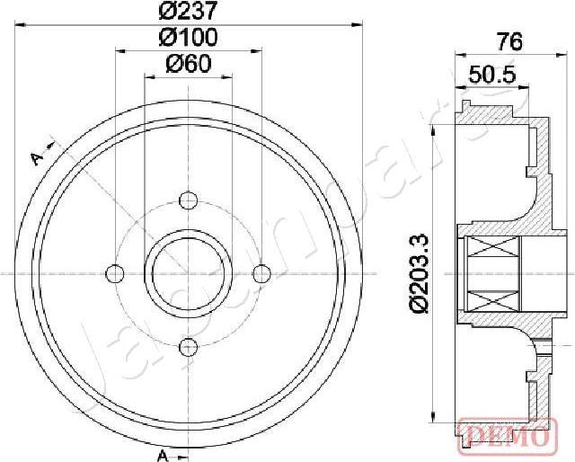 Japanparts TA-0700C - Əyləc barabanı furqanavto.az