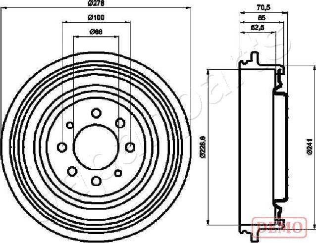 Japanparts TA-0703C - Əyləc barabanı furqanavto.az