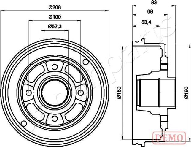 Japanparts TA-0707C - Əyləc barabanı furqanavto.az