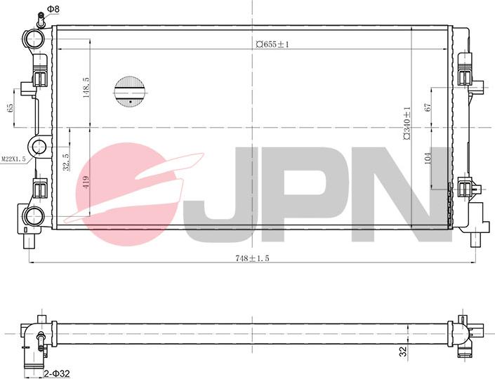 JPN 60C9064-JPN - Radiator, mühərrikin soyudulması furqanavto.az
