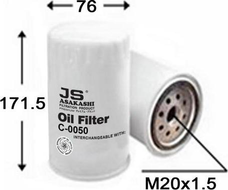 JS Asakashi C0050 - Yağ filtri furqanavto.az