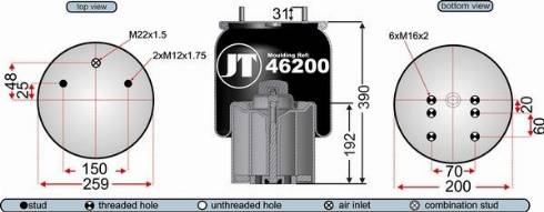 Juratek JAA46201E - Körük, pnevmatik asqı furqanavto.az