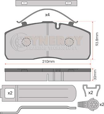 Juratek SYN3016K - Əyləc altlığı dəsti, əyləc diski furqanavto.az