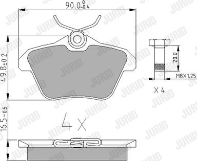 Jurid 571908J - Əyləc altlığı dəsti, əyləc diski furqanavto.az