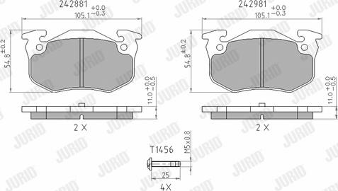 Jurid 571747J - Əyləc altlığı dəsti, əyləc diski furqanavto.az