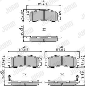 Jurid 573914J - Əyləc altlığı dəsti, əyləc diski furqanavto.az