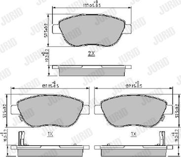 Jurid 573446J - Əyləc altlığı dəsti, əyləc diski furqanavto.az