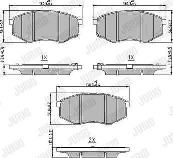 Jurid 573454J - Əyləc altlığı dəsti, əyləc diski furqanavto.az