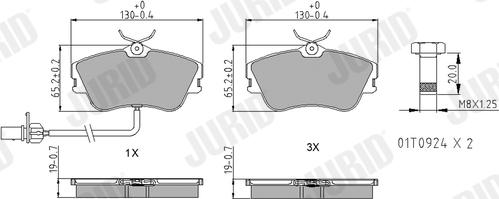 Jurid 573050J - Əyləc altlığı dəsti, əyləc diski furqanavto.az