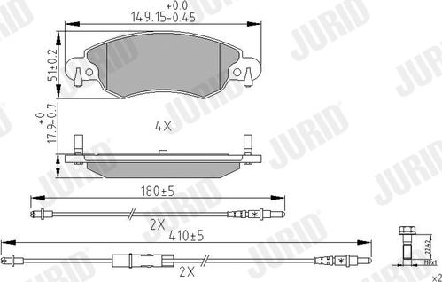 Jurid 573026J - Əyləc altlığı dəsti, əyləc diski furqanavto.az