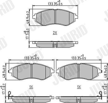 Jurid 573371J - Əyləc altlığı dəsti, əyləc diski furqanavto.az