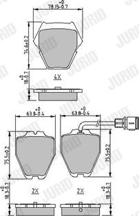 Jurid 573208J - Əyləc altlığı dəsti, əyləc diski furqanavto.az