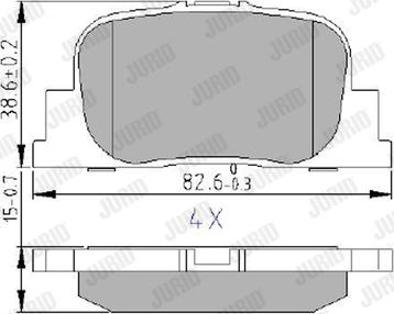 Jurid 572559J - Əyləc altlığı dəsti, əyləc diski furqanavto.az