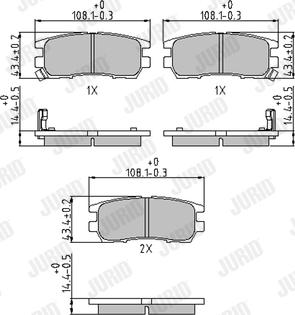 Jurid 572200J - Əyləc altlığı dəsti, əyləc diski www.furqanavto.az