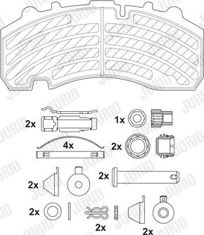 Jurid 2916705390 - Əyləc altlığı dəsti, əyləc diski furqanavto.az