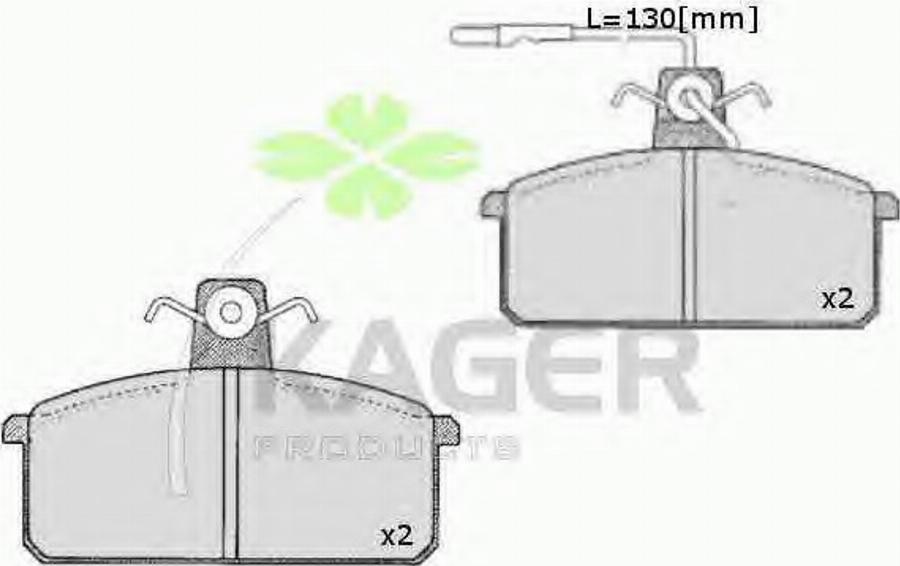 Kager 35-0435 - Əyləc altlığı dəsti, əyləc diski furqanavto.az