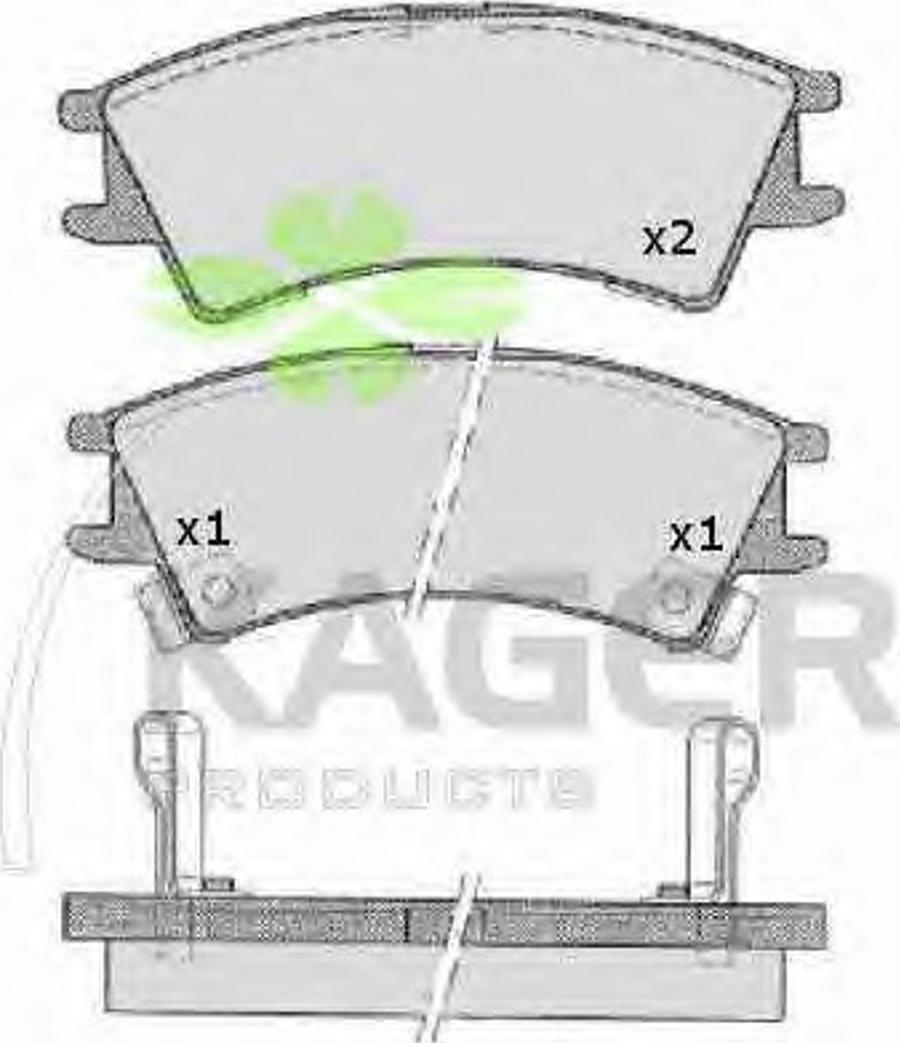 Kager 35-0065 - Əyləc altlığı dəsti, əyləc diski furqanavto.az