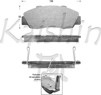 Kaishin D5060 - Əyləc altlığı dəsti, əyləc diski furqanavto.az