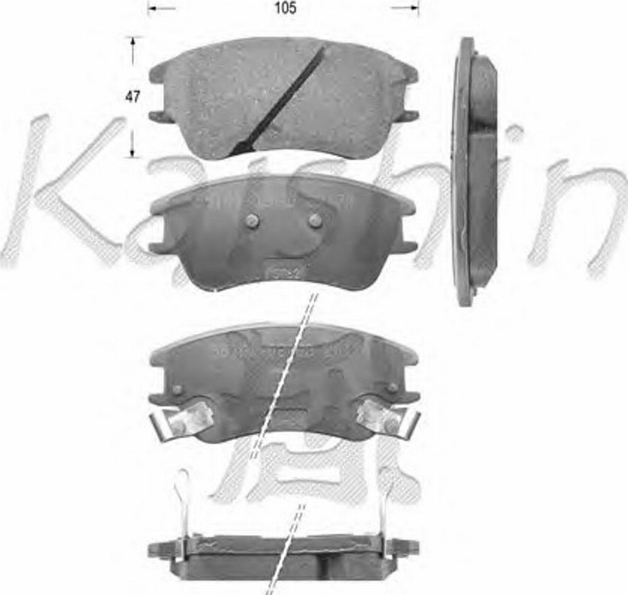 Kaishin D11145 - Əyləc altlığı dəsti, əyləc diski furqanavto.az