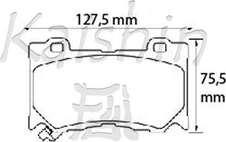 Kaishin FK1282 - Əyləc altlığı dəsti, əyləc diski furqanavto.az