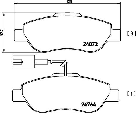 Kaishin FK20005 - Əyləc altlığı dəsti, əyləc diski furqanavto.az