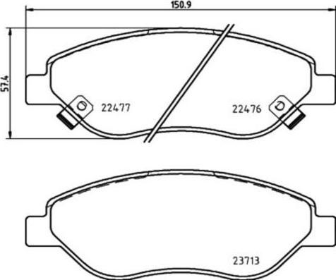 Japanparts JPA0244AF - Əyləc altlığı dəsti, əyləc diski furqanavto.az