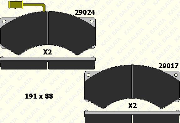 KALE 29017 230 05 - Əyləc altlığı dəsti, əyləc diski furqanavto.az