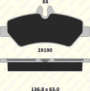 KALE 29190 190 24 - Əyləc altlığı dəsti, əyləc diski furqanavto.az