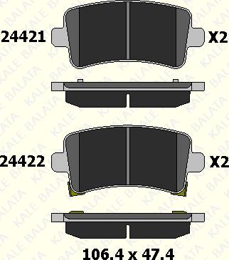 KALE 24421 173 05 - Əyləc altlığı dəsti, əyləc diski furqanavto.az