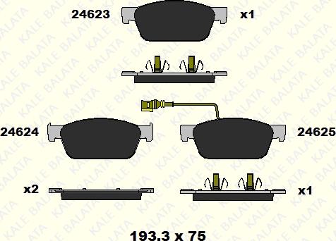 KALE 24623 181 05 - Əyləc altlığı dəsti, əyləc diski furqanavto.az