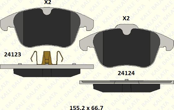 KALE 24123 203 05 - Əyləc altlığı dəsti, əyləc diski furqanavto.az