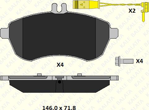 KALE 24306 206 25 - Əyləc altlığı dəsti, əyləc diski furqanavto.az