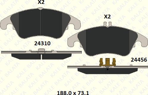 KALE 24310 194 05 - Əyləc altlığı dəsti, əyləc diski furqanavto.az