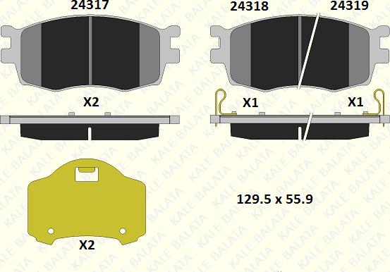 KALE 24317 177 15 - Əyləc altlığı dəsti, əyləc diski furqanavto.az