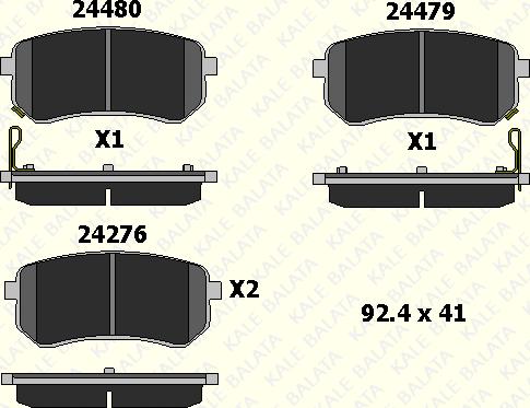 KALE 24276 148 05 - Əyləc altlığı dəsti, əyləc diski furqanavto.az