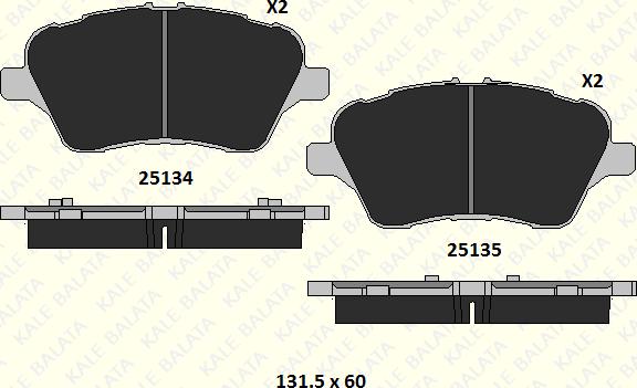 KALE 25134 167 15 - Əyləc altlığı dəsti, əyləc diski furqanavto.az