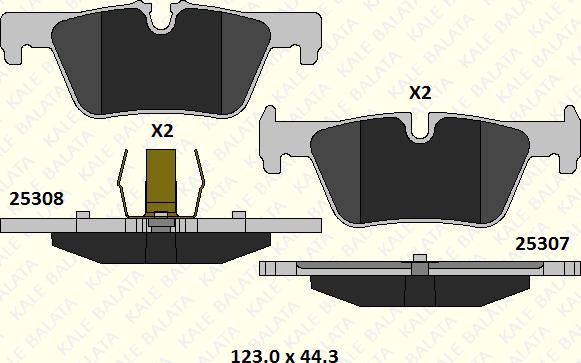 KALE 25307 172 05 - Əyləc altlığı dəsti, əyləc diski furqanavto.az