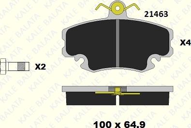 KALE 21463 182 14 - Əyləc altlığı dəsti, əyləc diski furqanavto.az