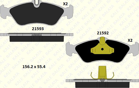 KALE 21592 188 15 - Əyləc altlığı dəsti, əyləc diski furqanavto.az