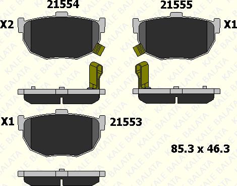 KALE 21553 140 05 - Əyləc altlığı dəsti, əyləc diski furqanavto.az