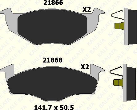 KALE 21866 197 05 - Əyləc altlığı dəsti, əyləc diski furqanavto.az