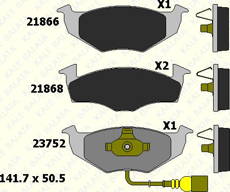 KALE 21868 172 05 - Əyləc altlığı dəsti, əyləc diski furqanavto.az