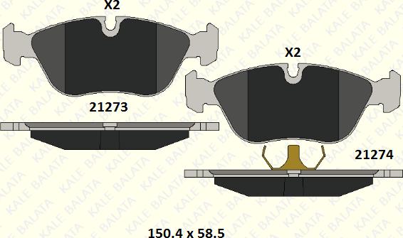 KALE 21273 195 05 - Əyləc altlığı dəsti, əyləc diski furqanavto.az