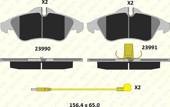 KALE 23991 207 15 - Əyləc altlığı dəsti, əyləc diski furqanavto.az